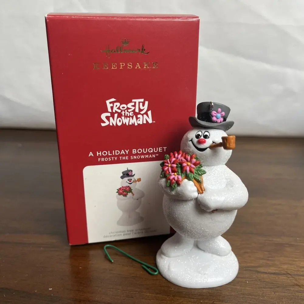 2021 Hallmark Keepsake Ornament Frosty The Snowman A Holiday Bouquet Floral Cute